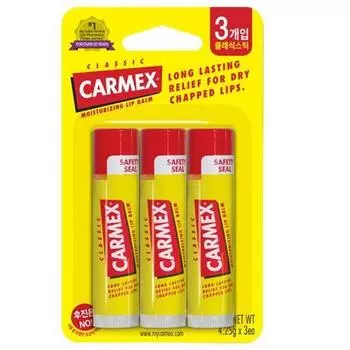Carmex Увлажняющий бальзам для губ Classic Stick 4,25 гX3