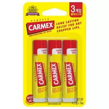 Carmex Увлажняющий бальзам для губ Classic Stick 4,25 гX3