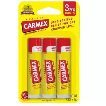 Carmex Увлажняющий бальзам для губ Classic Stick 4,25 гX3