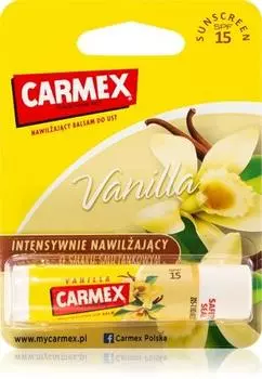 Carmex Vanilla baume lvres hydratant en stick SPF 15 TU прозрачный