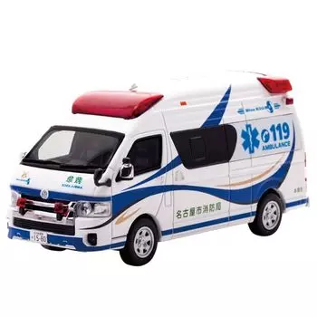 CARNEL 1/43 toyota himedic 2023 Пожарная часть города Нагоя, префектура Айти Высококачественная машина скорой помощи Синий EIGHT Готовый продукт