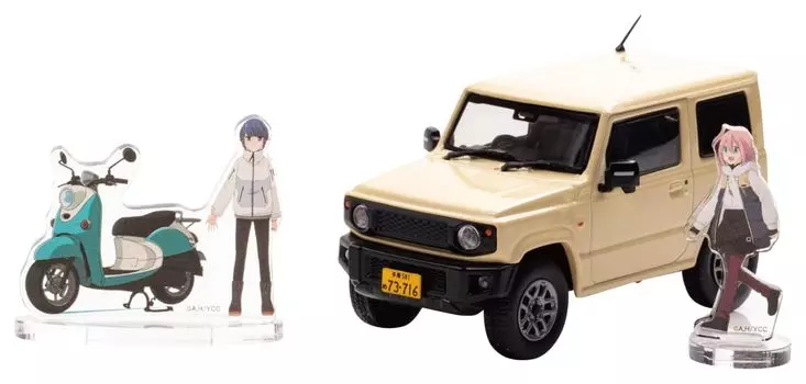 CARNEL Movie Car Nadeshiko Rin Shima and Bike Acrylic Stand Complete Product 1/43 Yuru Camp Nadeshiko s Kakamigahara,