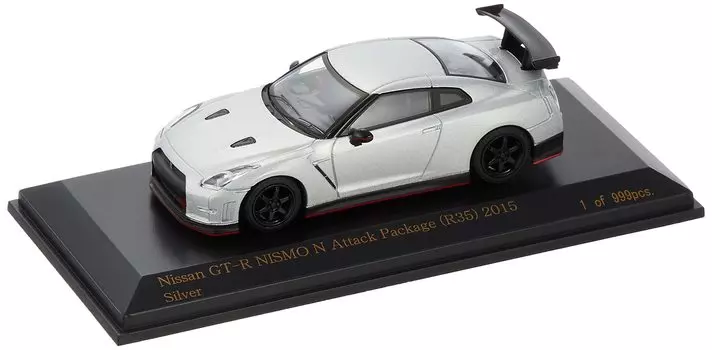 CARNEL Nissan NISMO N Attack Package 2015 Silver Finished Product 1/64 GT-R (R35) серебряный
