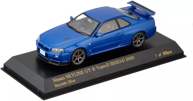 CARNEL Nissan Skyline VspecII 2000 Bayside Blue Готовый продукт CN430002 1/43 GT-R (БНР34) синий