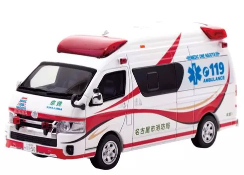 CARNEL Toyota Himedic 2023 г. Пожарная часть префектуры Айти, город Нагоя, скорая помощь высокого стандарта MEDIC ONE NAGOYA Готовый продукт 1/43