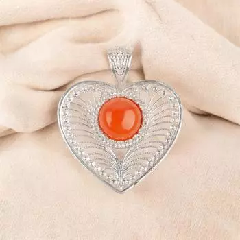 Carnelian Gemstone 925 Sterling Silver Jewelry Handmade Pendant 1.4 For Women CP-15-32