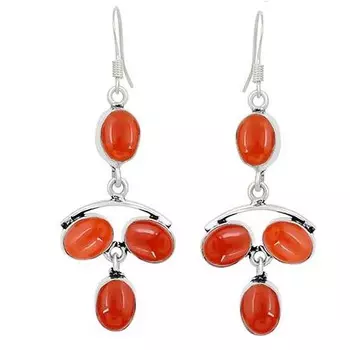 Carnelian Gemstone Earring, 925 Sterling Silver, Birthstone Earring, Dangle Earring, Gift For Her, Designer Earring