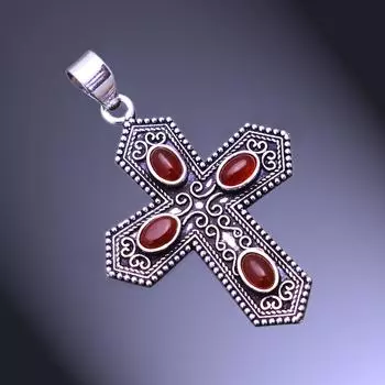 Carnelian Gemstone Handmade 925 Sterling Silver Jewelry Pendant 3 D9b14
