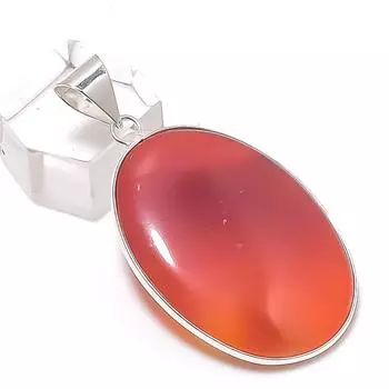 Carnelian Gemstone Handmade 925 Sterling Silver Jewelry Pendant 1.89 W1u80
