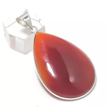 Carnelian Gemstone Handmade 925 Sterling Silver Jewelry Pendant 2.17 N3P85