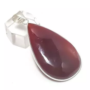 Carnelian Gemstone Handmade 925 Sterling Silver Jewelry Pendant 2.25 J9Q55