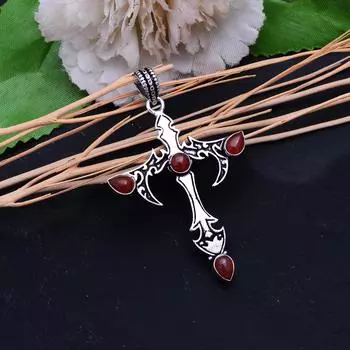 Carnelian Gemstone Handmade 925 Sterling Silver Pendant 2.50 T7Z25