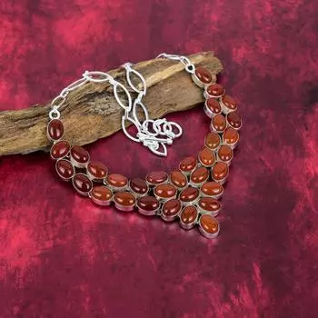 Carnelian Necklace, Natural Gemstone 925 Solid Sterling Silver Necklace, Handmade Jewelry, Birthday And Anniversary Gift For Her