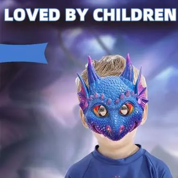 Carnival Halloween Festival Pu Masques Dragon Mask Cosplay Prop Masquerade Children Dino Mask красный