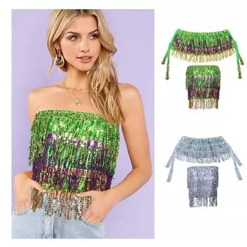 Carnival Throttling Su Liang Сексуальный топ с открытым пупком, эластичный однотонный топ без бретелек, один размер подходит всем One Size