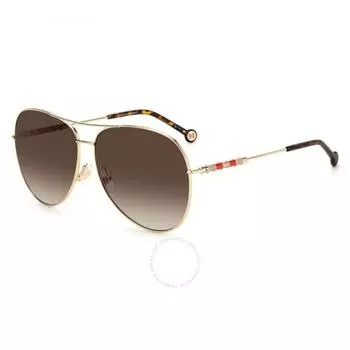 Carolina Herrera Brown Gradient Pilot Ladies Sunglasses CH 0034 S 0J5G HA 64