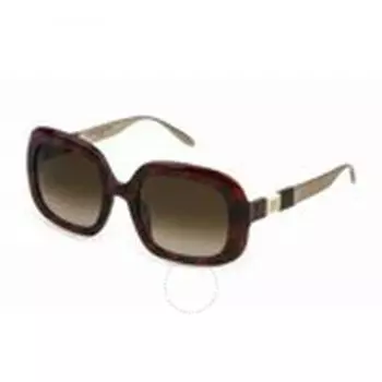 Carolina Herrera Brown Gradient Square Ladies Sunglasses SHN620M 09AT 53