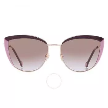 Carolina Herrera Brown Violet Cat Eye Ladies Sunglasses HER 0112 S 0RY8 QR 58