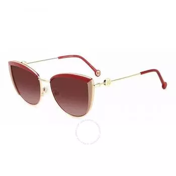 Carolina Herrera Burgundy Cat Eye Ladies Sunglasses HER 0112 S 0123 3X 58