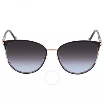 Carolina Herrera Grey Shaded Blue Butterfly Ladies Sunglasses CH 0029 S 0LKS GB 60