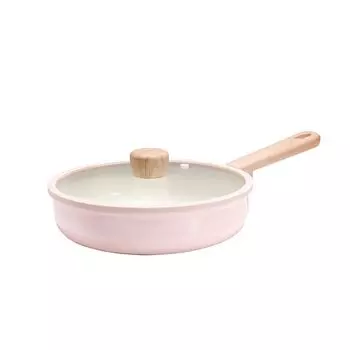 CAROTE 20cm Frying Pan with and Ceramic Induction Gas Easy to Perfect for Fried and All Heat Cherry Blossom Pink Lid, PFAS, Lead, Cadmium, розовый
