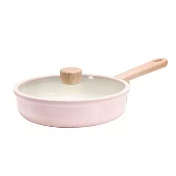 CAROTE Frying Pan with and Ceramic Induction Gas Easy to Perfect for Fried and All Heat Cherry Blossom Pink Lid, 26cm, PFAS, Lead, Cadmium, розовый