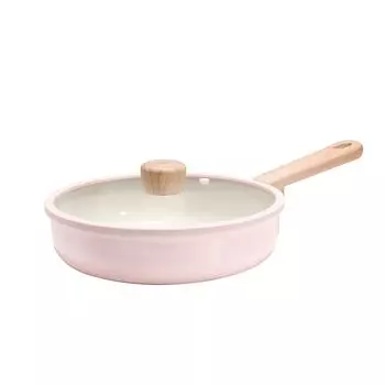 CAROTE Frying Pan with and Ceramic Induction Gas Easy to Perfect for Fried and All Heat Cherry Blossom Pink Lid, 24cm, PFAS, Lead, Cadmium, розовый