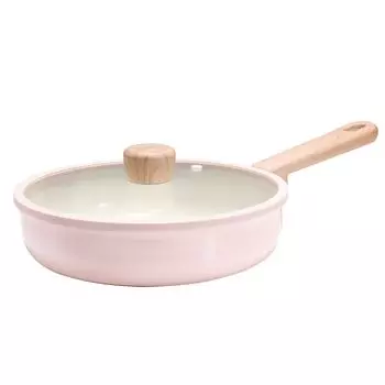 CAROTE Frying Pan with and Ceramic Induction Gas Easy to Perfect for Fried and All Heat Cherry Blossom Pink Lid, 28cm, PFAS, Lead, Cadmium, розовый