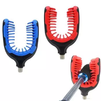 Carp Fishing Rod Holder Rest Head Fishing Tackle Gripper Rest Gripper Rod Grips красный