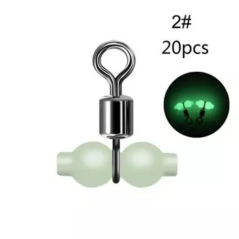 Carp Match Beans Luminous Rolling Swivels Feeder Beads Link Swivels Float 3 Way Fishing Connector 2 20pcs