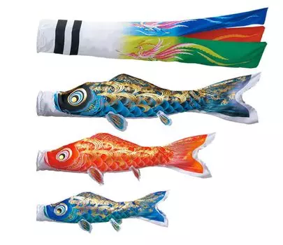Carp Streamer Higashi Asahi Carp Streamer for Balcony Balcony Handrail Set Aya Irodori Family Crest Name Not Available First Festival 1.5m