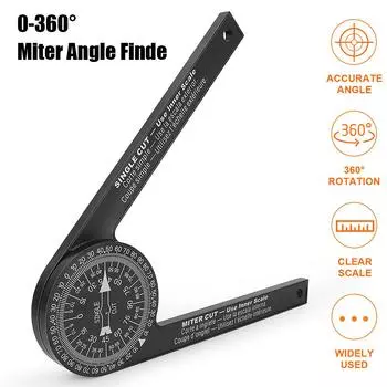 Carpenter Angle Finder Level With Marking Pencil Mitre Saw Protractor Meter Gauge Tools ABS Angle Finder Woodworking Scale чёрный