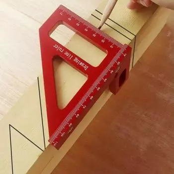 Carpenter s Marking Ruler Straight Angle Ruler Angle Ruler Marking Device Marking Device Angle Ruler Aluminum Alloy Ruler красный