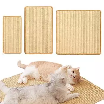 Carpet Cat Scratching Mat with Sticky Tapes Sisal Fabric Cat Scratching Pad Cat Horizontal Scratcher Protect Furniture and Wall