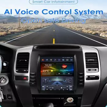 Carplay 4G 9.7 Tesla Style Screen Android 13 Автомобильное радио для Toyota Land Cruiser Prado 120 2002-2009 Lexus GX470 Интеллектуальный экран Мультимедиа Видео P1L 4Core 1G 16G