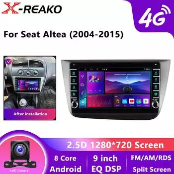 Carplay 9 2din Android 12 автомобильное радио для Seat Altea 2004-2015 Toledo мультимедийный видеоплеер Autoradio Audio BT 4G 8Core 8 core 4GB+64GB