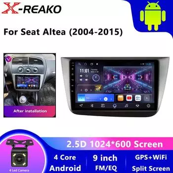 Carplay 9 2din Android 13 автомобильное радио для Seat Altea 2004-2015 Toledo Мультимедиа Видео Плеер Авторадио Аудио BT 4 core 1GB+32GB carplay