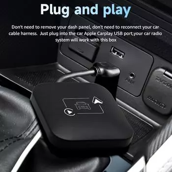 CarPlay Ai Box Android Smart Video Streaming Box для OEM Car Multimedia Wireless CarPlay Adapter Android Auto для большинства автомобилей чёрный