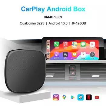 CarPlay Ai Box Qualcomm 6225 8-ядерный процессор Android 13.0 Беспроводной CarPlay Android Auto для OEM-автомобилей Встроенный проводной Apple CarPlay 4GB 64GB