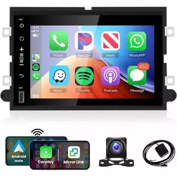 Carplay Android 13.0 автомобильный радиоприемник стерео автомобильный мультимедийный проигрыватель WiFi GPS Navi для Ford F150 F250 F350 E250 2004-2014 чёрный