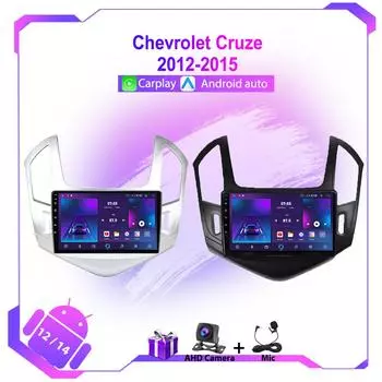 Carplay Android Auto Car Radio для Chevrolet Cruze 2012-2015 Мультимедийный Видеоплеер GPS Навигация BT 2 Din Стерео Головное Устройство