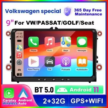 Carplay Android Автомобильное радио GPS WIFI для VW POLO GOLF 5 6 PASSAT B6 JETTA TIGUAN TOURAN SHARAN SCIROCCO CADDY Seat Audio Stereo