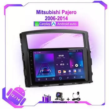 Carplay автомобильное радио Android Auto для Mitsubishi Pajero 2006-2014 мультимедийный Pideo плеер 2din стерео IPS экран головное устройство 4G WIFI
