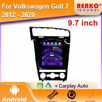 Carplay BT Android для Volkswagen Golf 7 2012 - 2020 Авто Радио Автомобильный GPS Навигатор Мультимедийный Плеер Сенсорный Экран 2din DVD 4 core 2GB+32GB carplay
