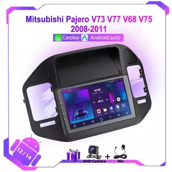 Carplay для Mitsubishi Pajero V73 V77 V68 V75 2008-2011 Автомобильный радиоприемник Стерео Мультимедийный проигрыватель Android GPS Навигация WIFI Авторадио