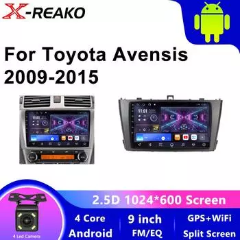 Carplay Мультимедийный проигрыватель Автомобильное радио Android GPS Навигация Автомагнитола для Toyota Avensis T27 2009 2010 2011 2012 2013 2014 2015 4 core 1GB+32GB carplay