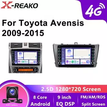 Carplay Мультимедийный проигрыватель Автомобильное радио Android GPS 4G 8Core Навигация Автомагнитола для Toyota Avensis T27 2009 2010 2011 2012 2013 2014 2015 8 core 4GB+64GB