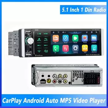 Carplay Радио 1 din Som Automotivo Bluetooth Android Авторадио MP5 Плеер 5.1 Дюймовый FM Аудио Стерео Ресивер Зеркальная ссылка 5 Inch Carplay