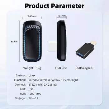 CarPlay Smart Ai Box Android Беспроводной адаптер CarPlay Android Auto Автомобильные интеллектуальные системы 5G WiFi