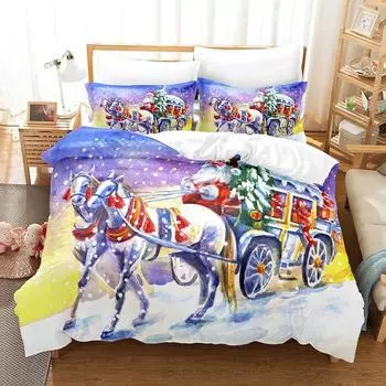 Carriage Bedding Set Duvet Cover Set 3d Bedding Digital Printing Bed Linen Queen Size Bedding Set Fashion Design EU single(135x200cm)